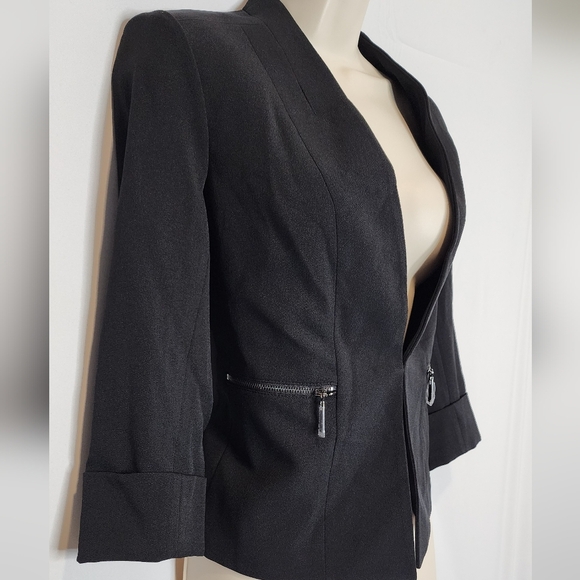 NEW‼️Kasper Black Blazer with Zipper Details 2P - Picture 5 of 9